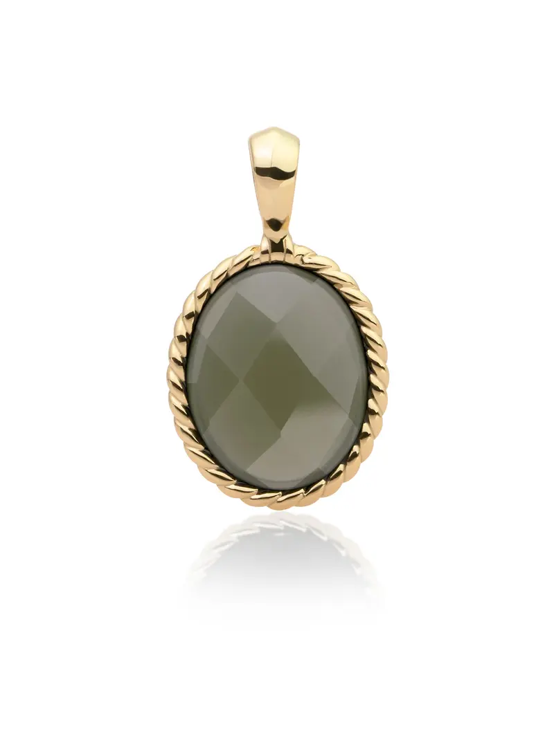 Twist Pendant Lime Jade