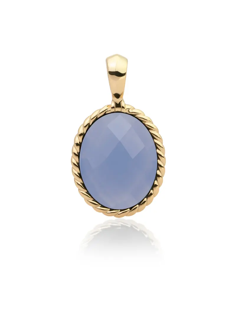 Twist Pendant Milky Blue Jade