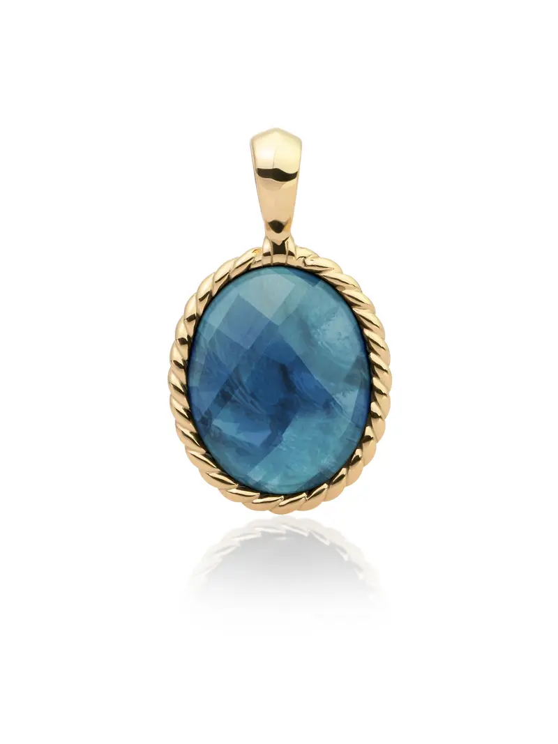 Twist Pendant Ocean Topaz Quartz