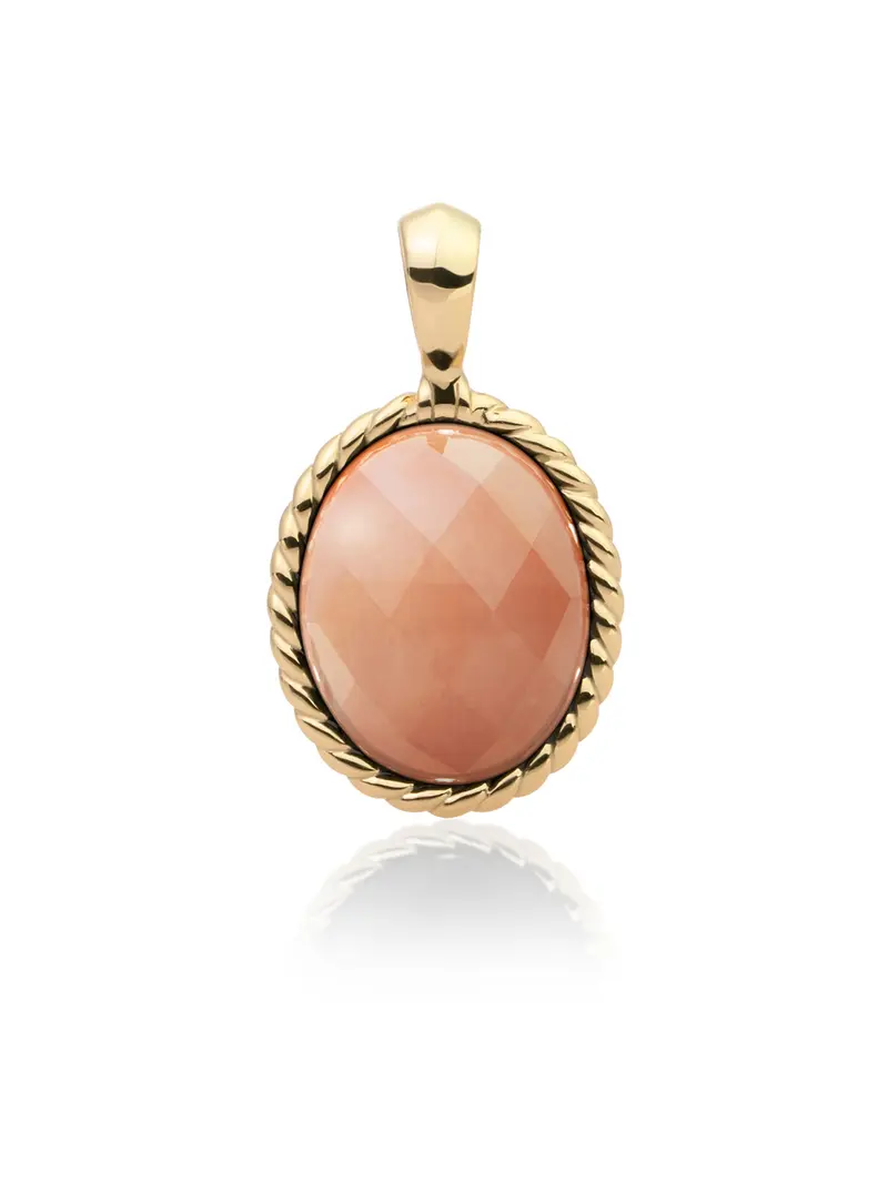 Twist Pendant Peach Rhodonite