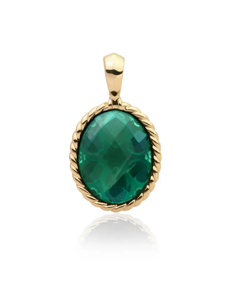 Twist Pendant Petrol Green Quartz