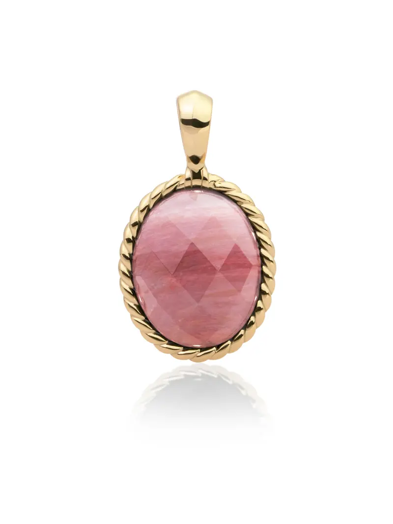 Twist Pendant Pink Rhodonite
