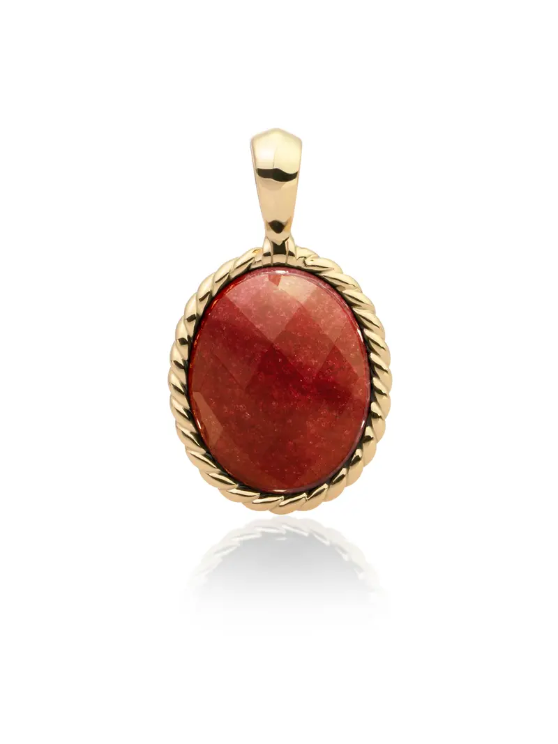 Twist Pendant Red Coral