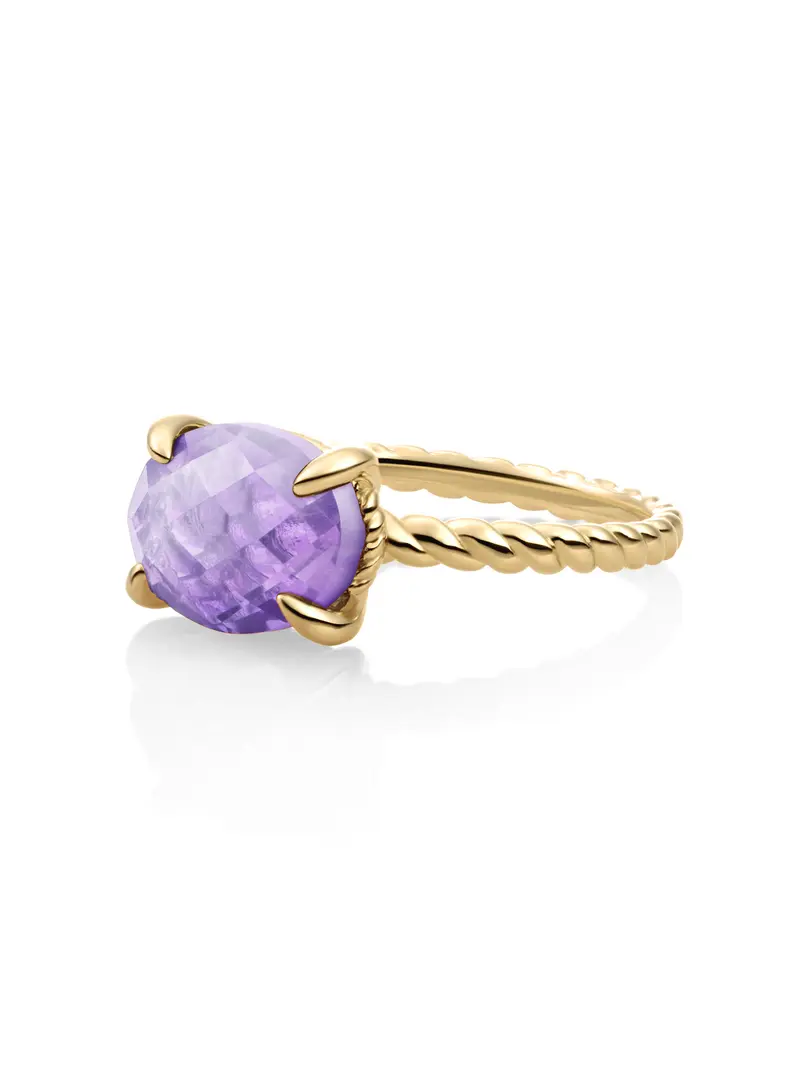 Twist Ring Amethyst 9K Goud