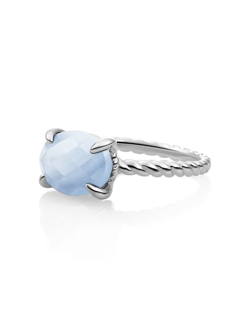 Twist Ring Blue Lace Agate Zilver