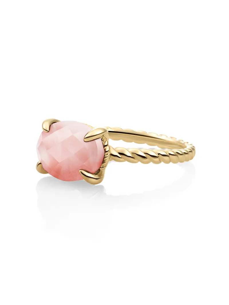 Twist Ring Cherry Quartz 9K Goud