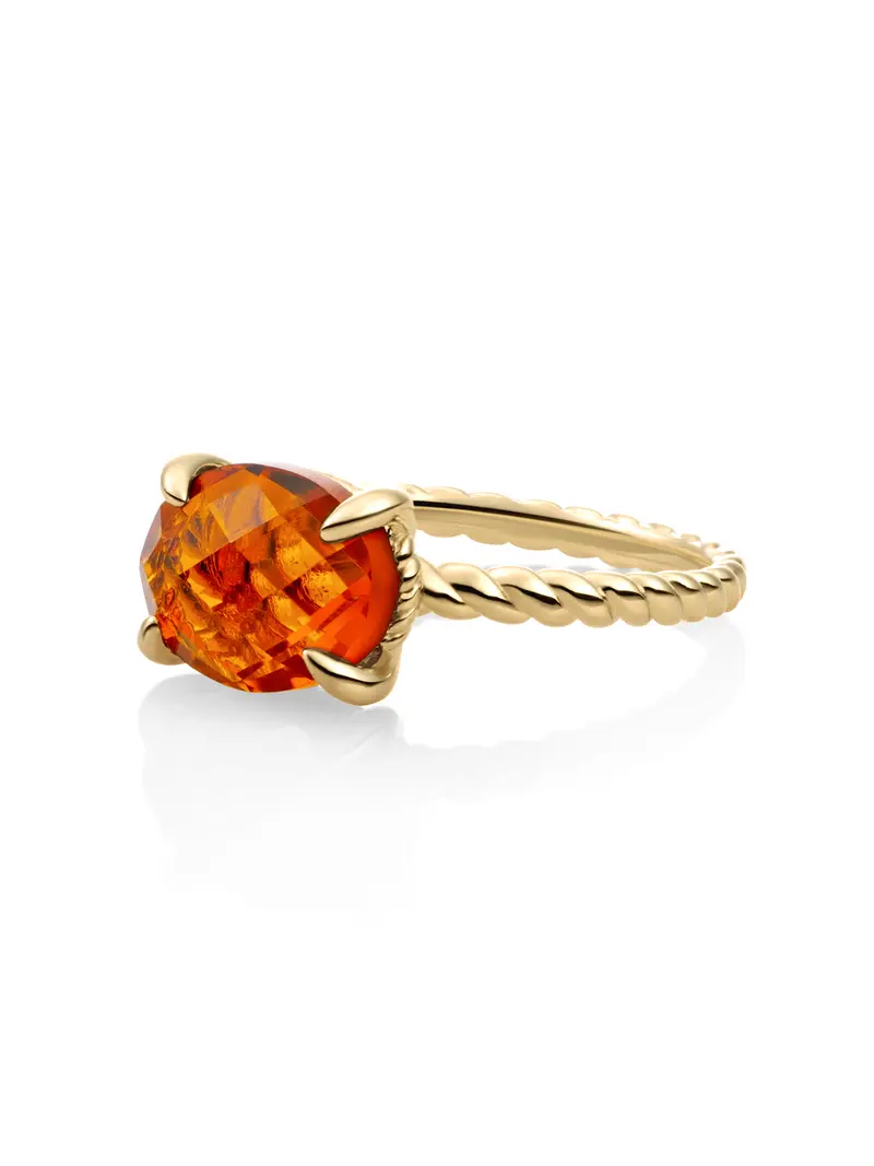 Twist Ring Citrine Quartz 9K Goud