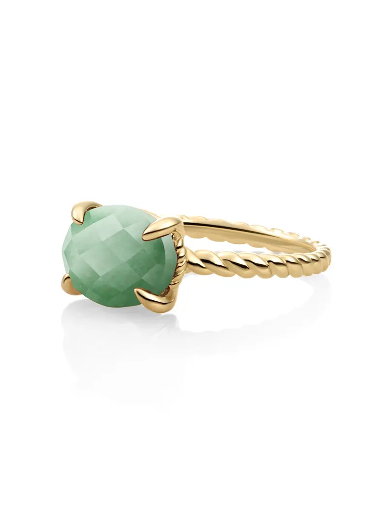 Twist Ring Green Aventurine 9K Goud