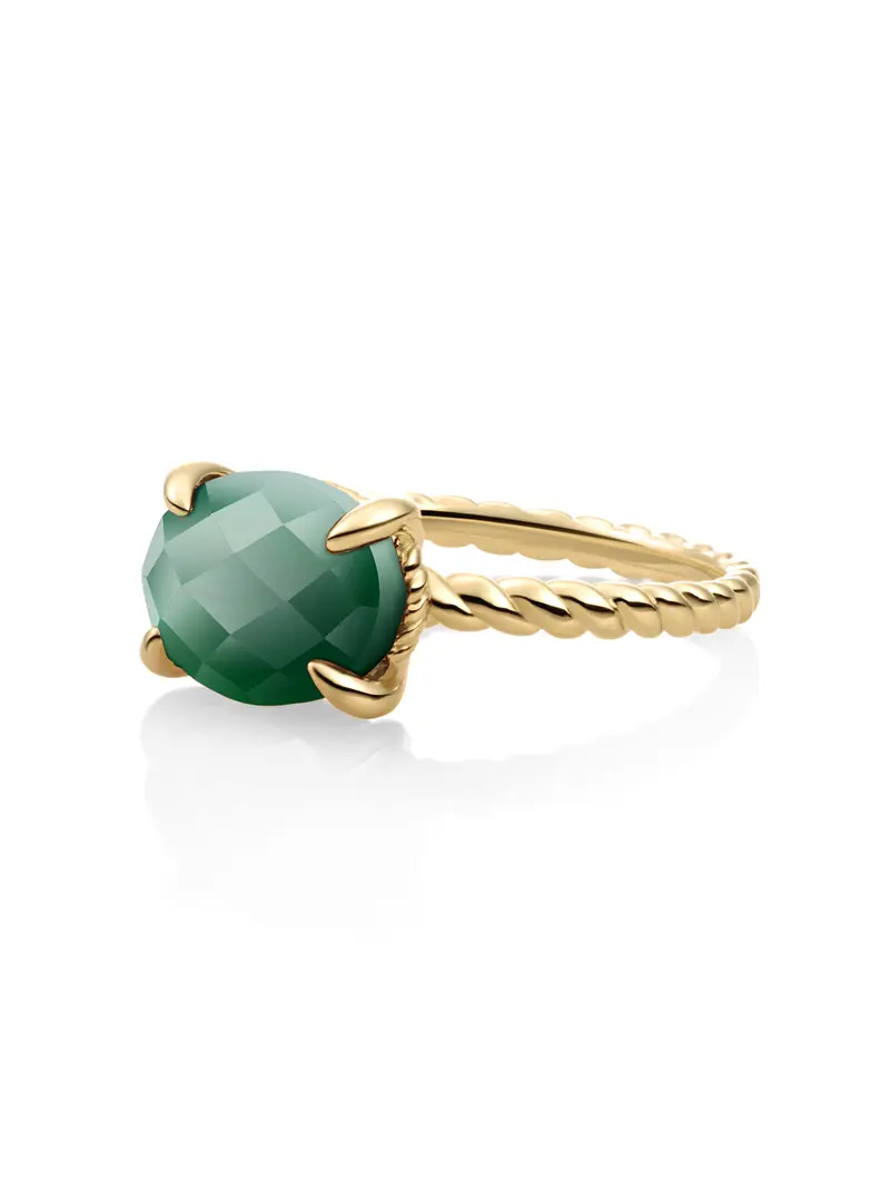 Twist Ring Green Onyx 9K Goud