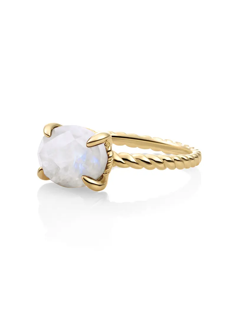 Twist Ring Moonstone 9K Goud