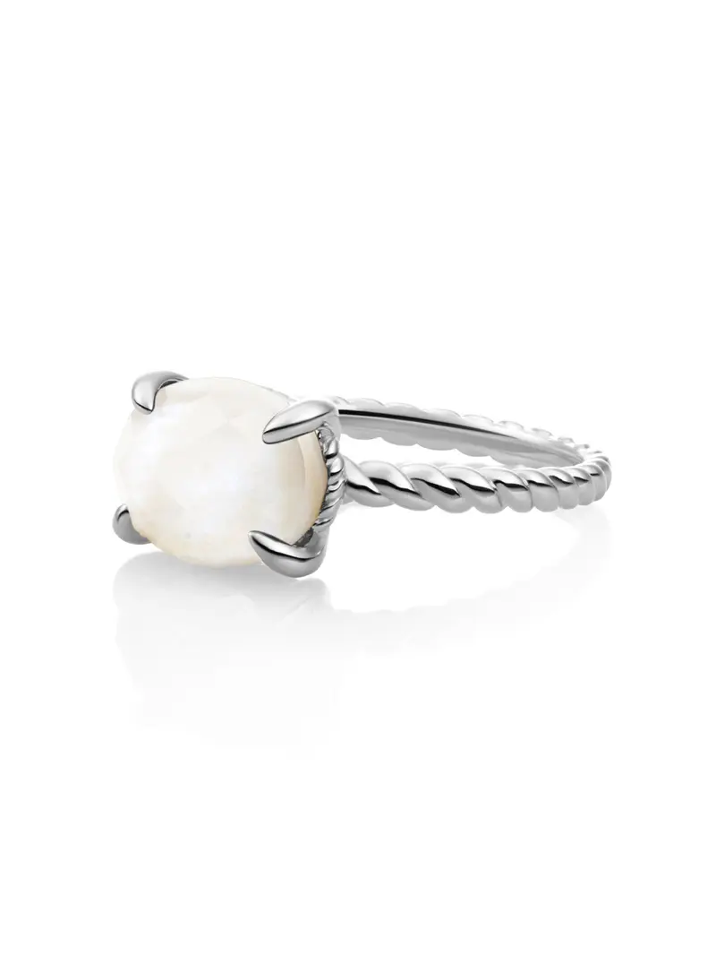 Twist Ring Mother of Pearl Zilver