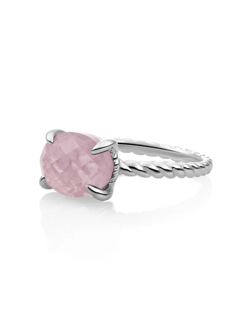 Twist Ring Pink Opalite Zilver