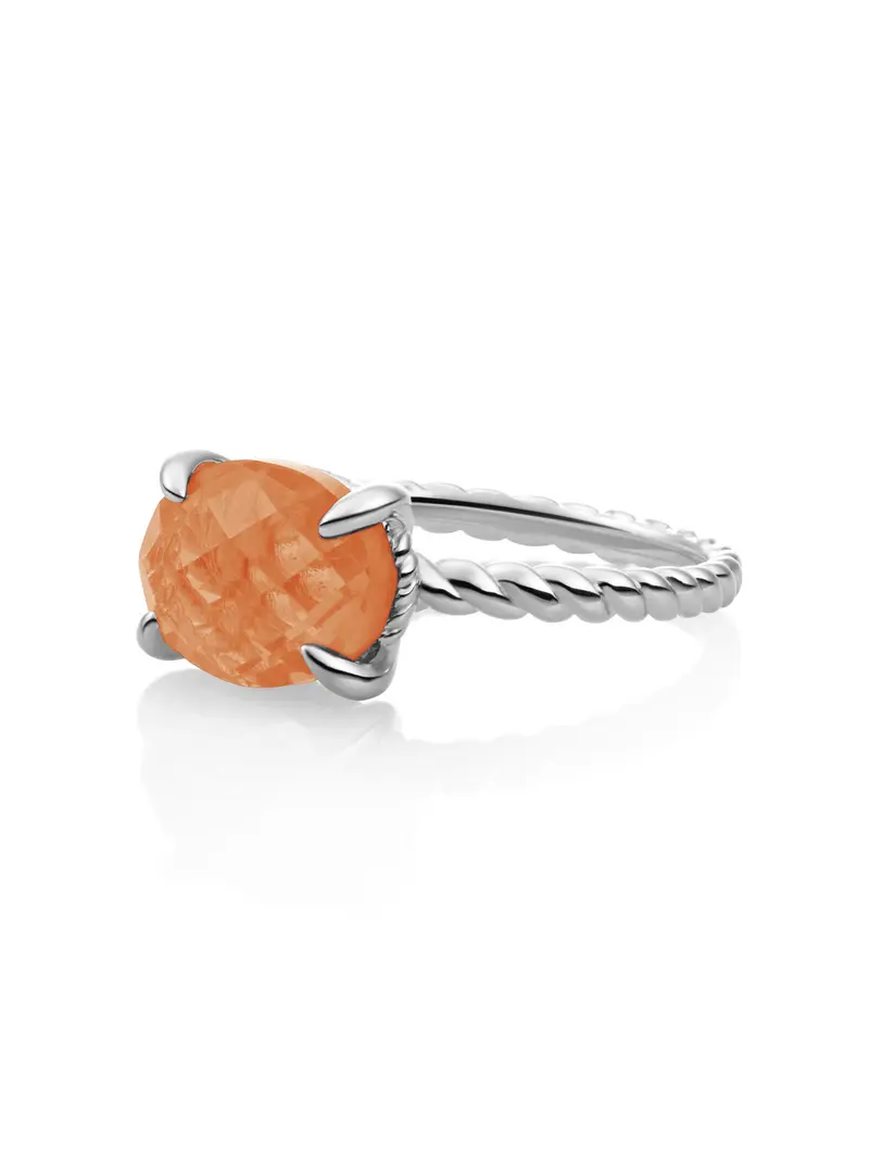 Twist Ring Red Aventurine Zilver