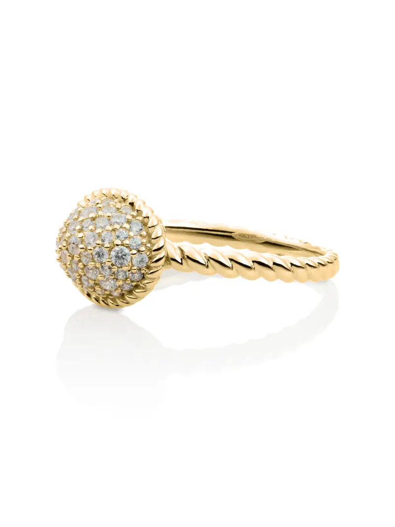 Twist Ring Zirconia 9K Goud