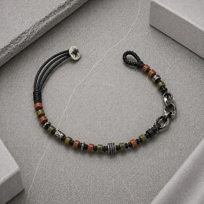 Unakiet Macramé Herenarmband | 925 Zilver