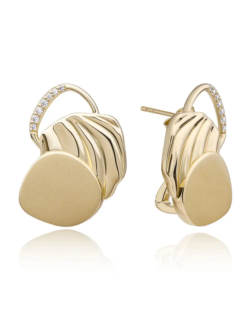 Uneven Push Back Oorbellen Zirconia