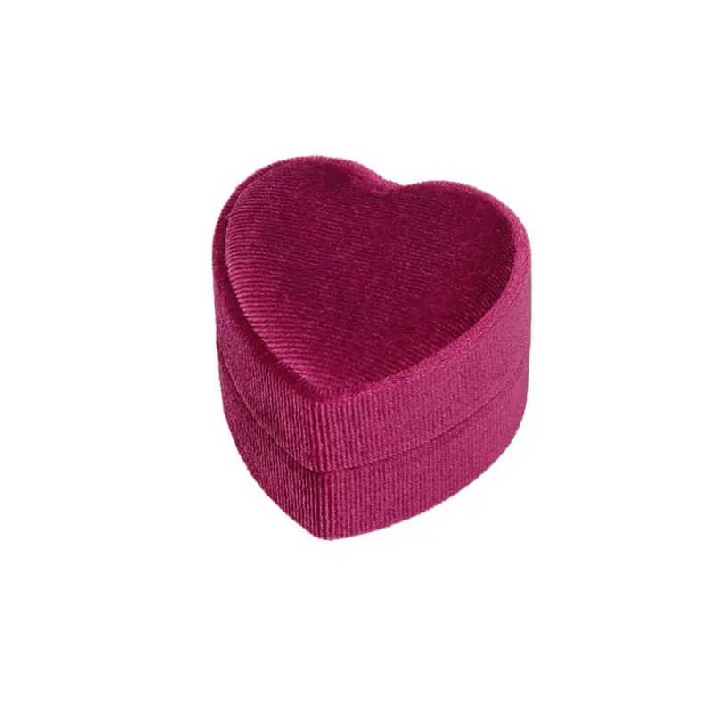 Velvet ringdoosje hart fuchsia