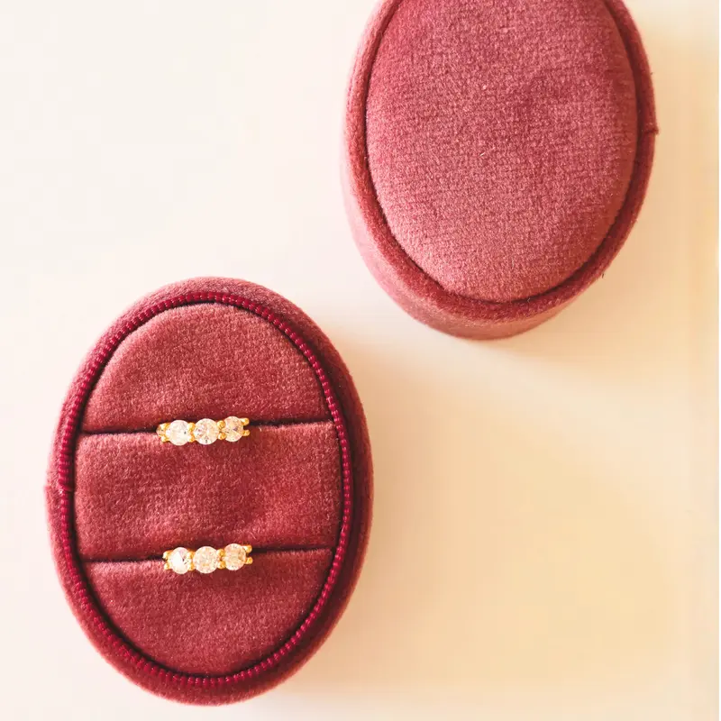 Velvet ringdoosje ovaal oudroze