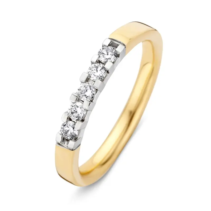 Verfijnde Bicolor Diamanten Ring met 0,25 Caraat Briljanten
