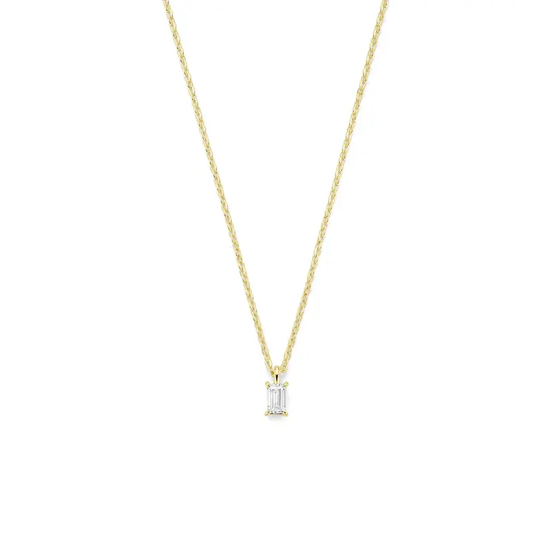Verguld 925 zilveren collier met zirkonia