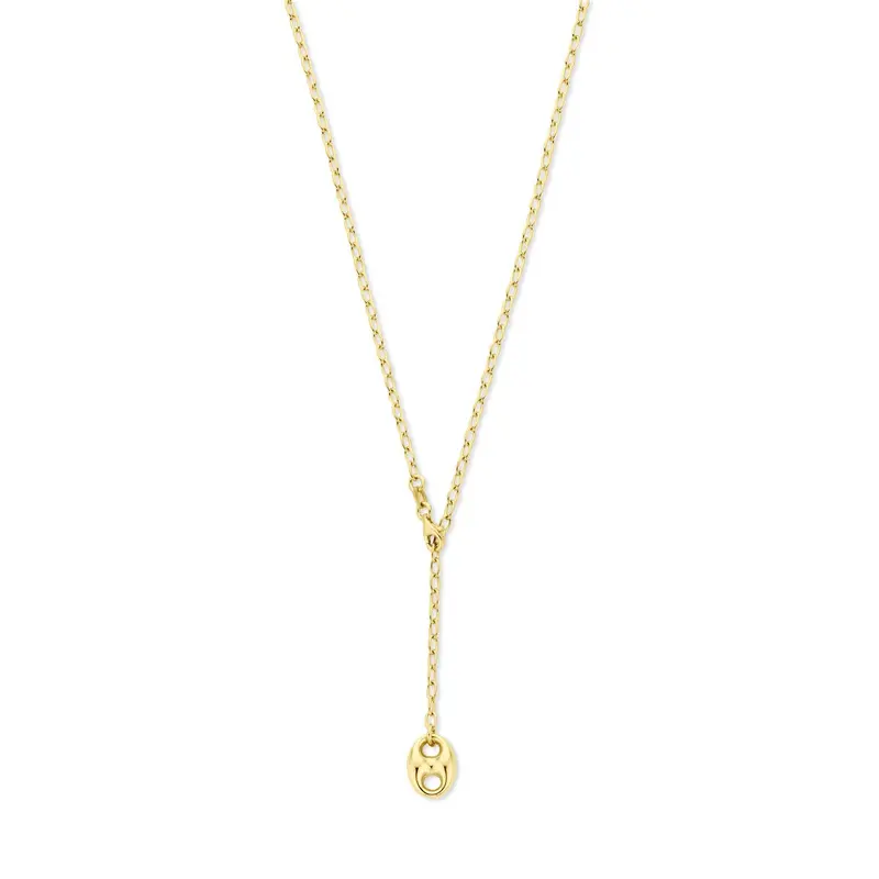 Verguld 925 zilveren ketting met hanger koffieboon