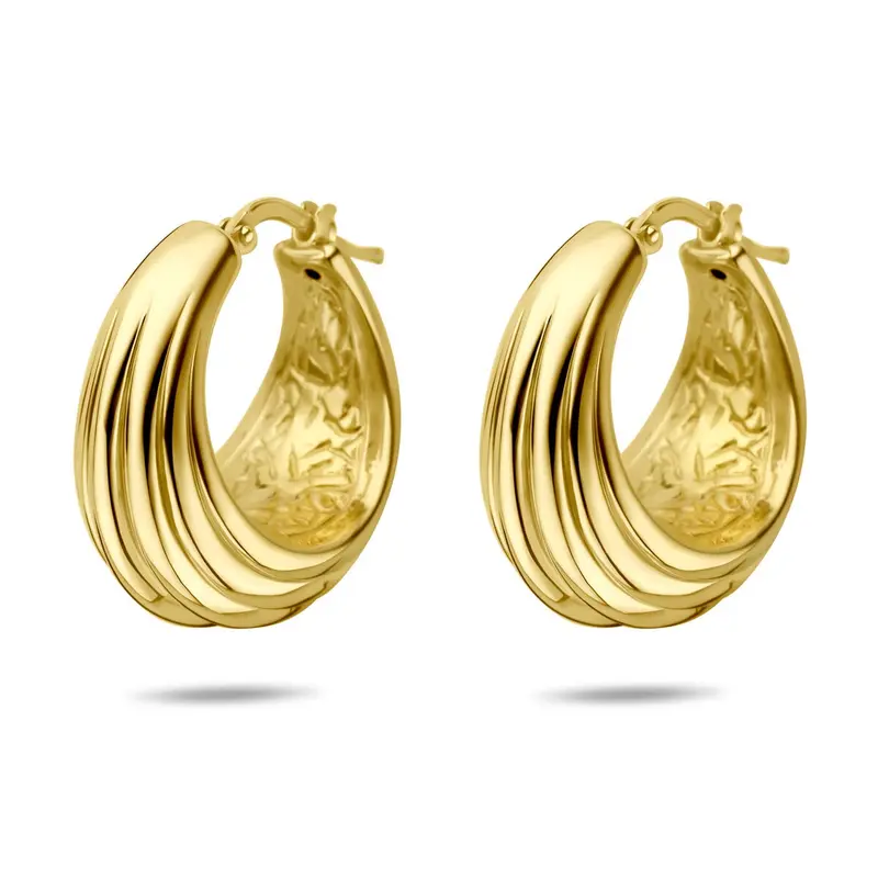 Verguld 925 Zilveren Oorringen 25,5 x 14 mm Dames