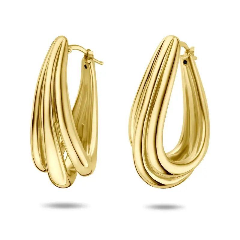 Verguld 925 Zilveren Oorringen 42 x 16,5 mm Dames
