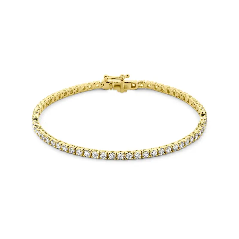 Verguld 925 zilveren tennis armband met lab grown diamant