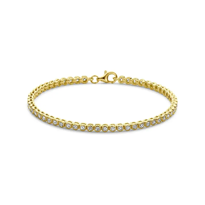 Verguld 925 zilveren tennisarmband met zirkonia