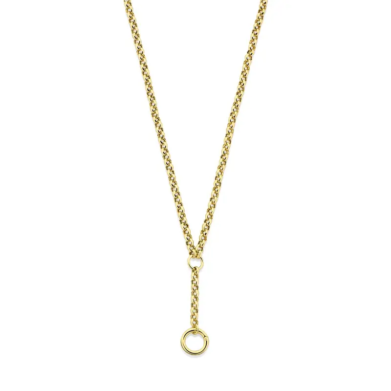Verguld 925 zilveren Y-collier met connector 46 cm