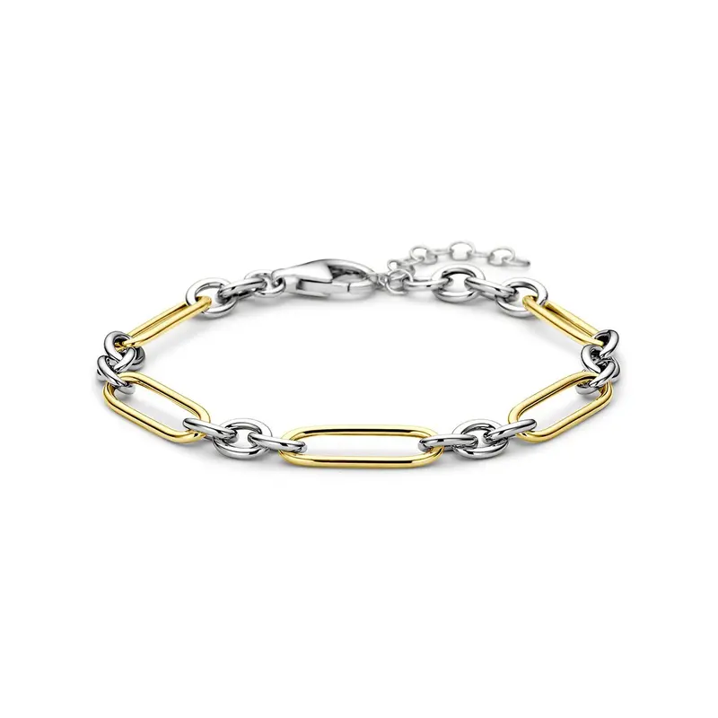 Verguld en gerhodineerd 925 zilveren anker armband