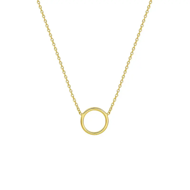 Verguld Zilveren Anker Collier met Open Rondje – 41-46 cm