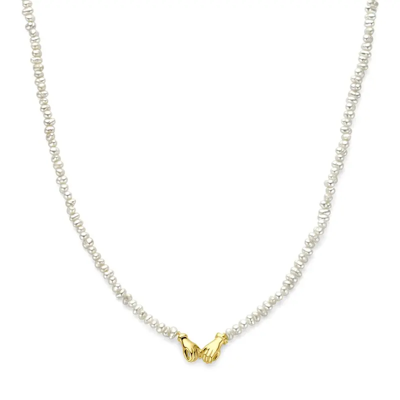 Verguld zilveren collier met parels – 925 zilver
