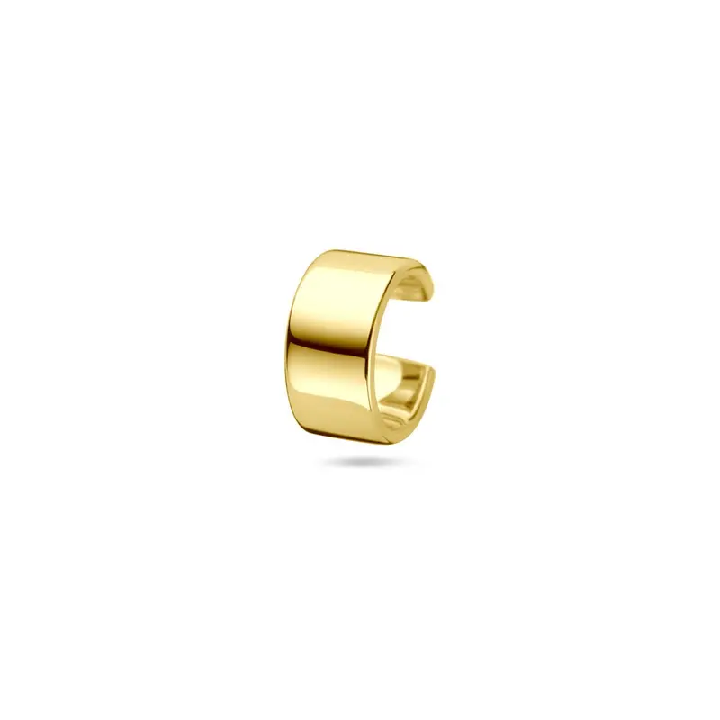 Verguld zilveren ear cuff – 925 zilver met geelgouden plating, 11x5.5 mm