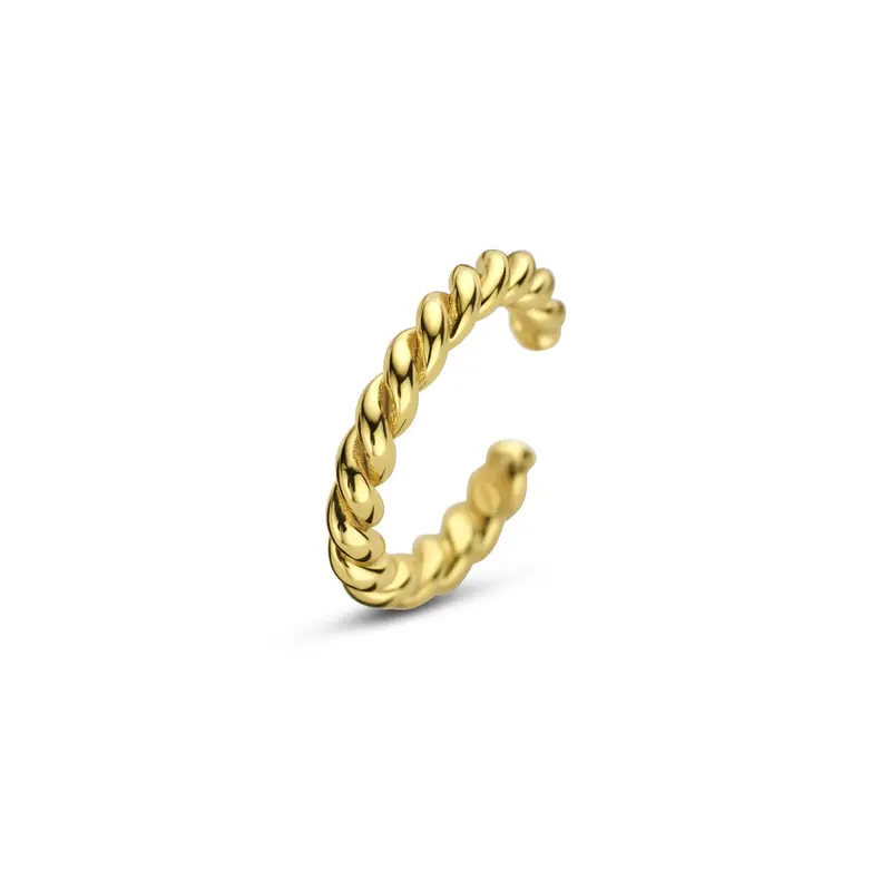Verguld zilveren ear cuff – minimalistisch goudaccent zonder piercing