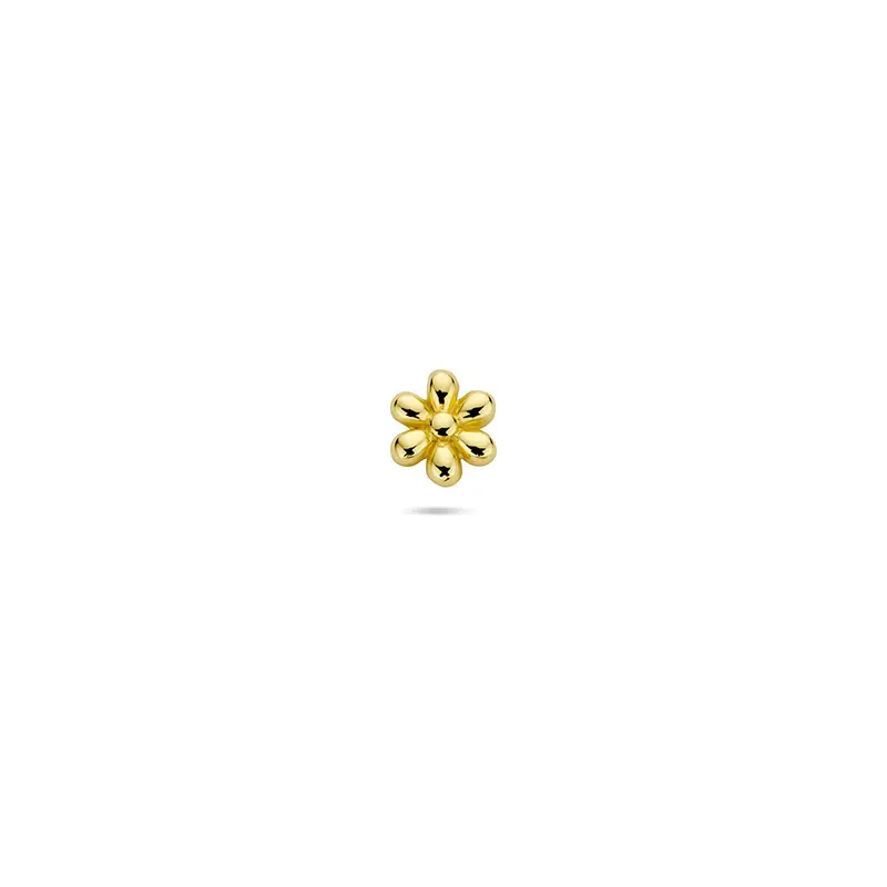 Verguld zilveren flat back piercing bloem – 925 zilver