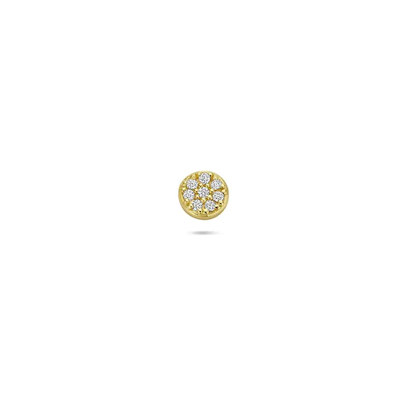 Verguld zilveren flat back piercing met zirkonia