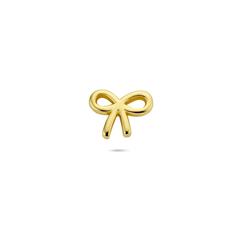 Verguld zilveren flat back piercing strikje – 925 zilver