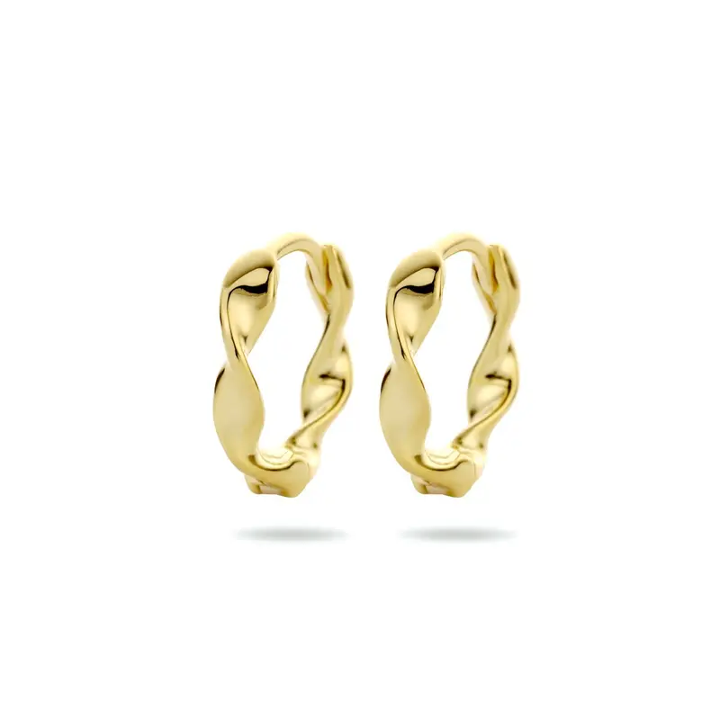 Verguld Zilveren Klapoorringen – Gedraaid Design