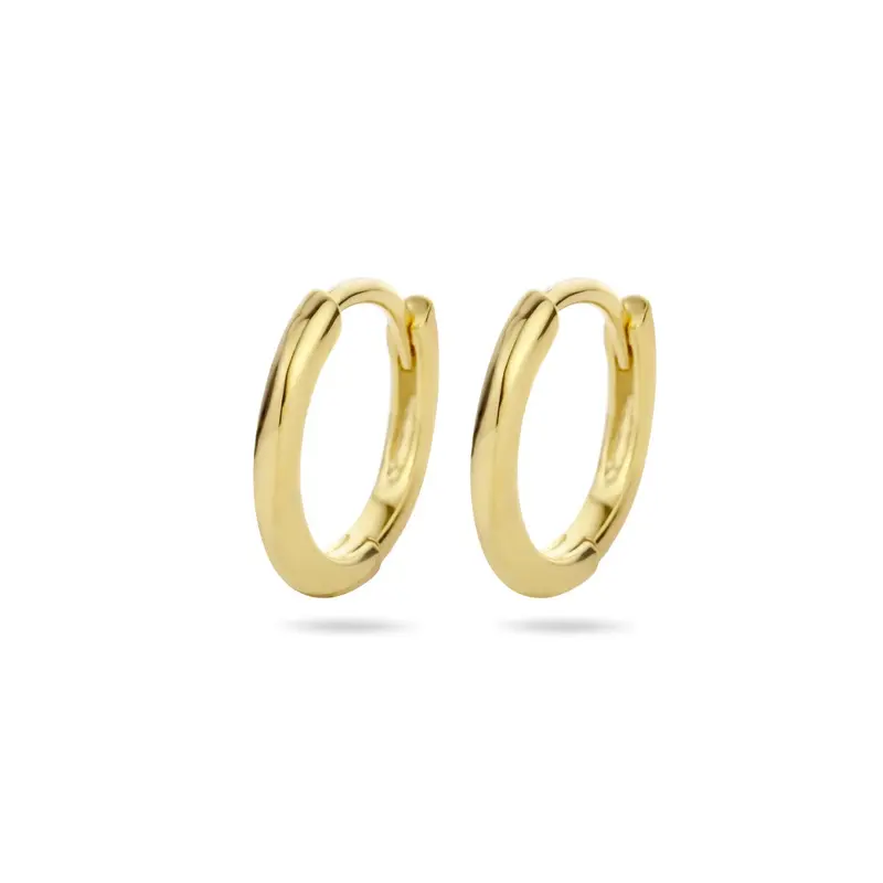 Verguld Zilveren Klapoorringen – Half-Rond 12.5 mm