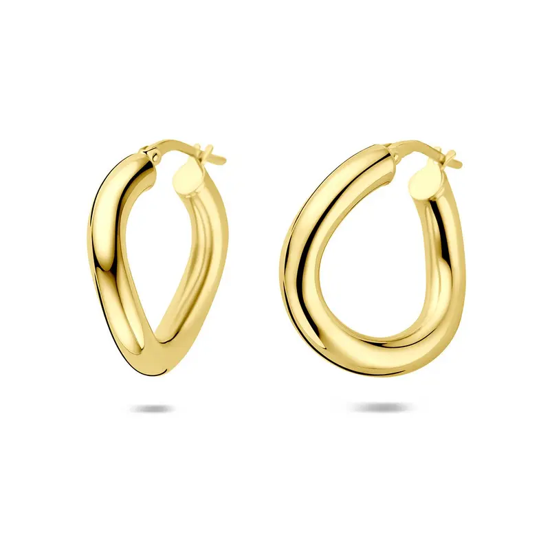 Verguld zilveren oorringen dames – 23 mm