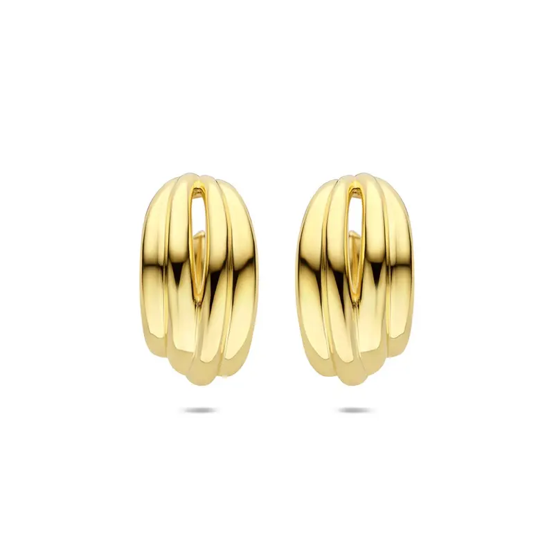 Verguld zilveren stekeroorringen – elegante vorm met gouden glans