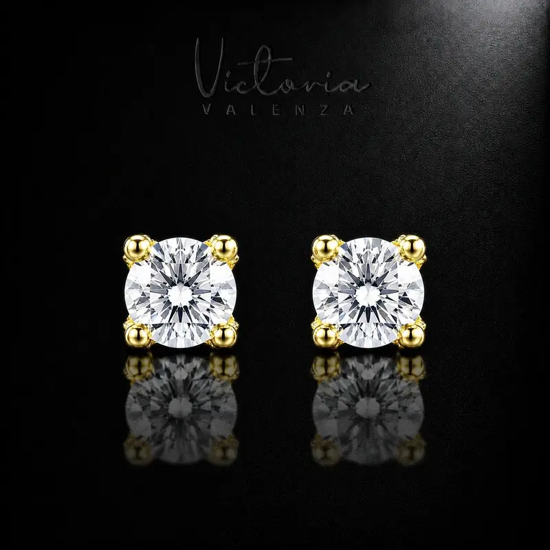Vergulde 925 Sterling Zilveren Luce Oorbellen met Zirkonia Stenen