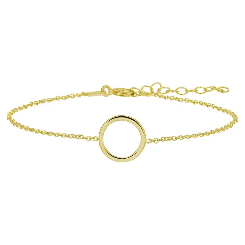 Vergulde zilveren dames armband – geelgoud op 925 zilver met rond element