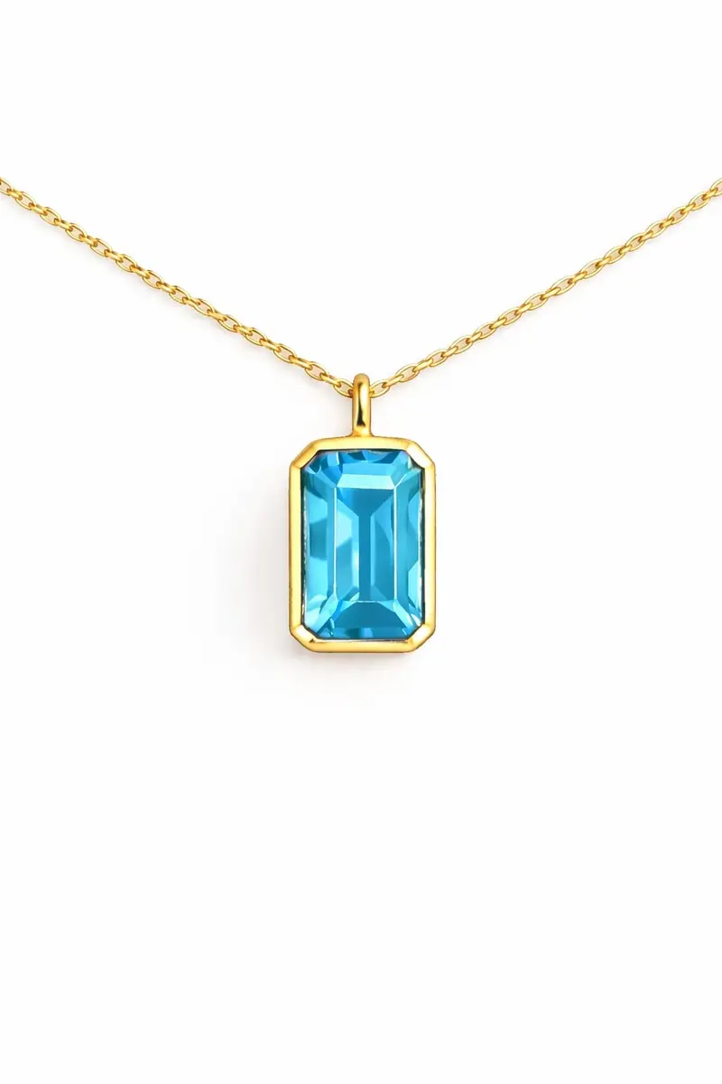 VerOna 14K Goud Aquamarijn Fancy Ketting