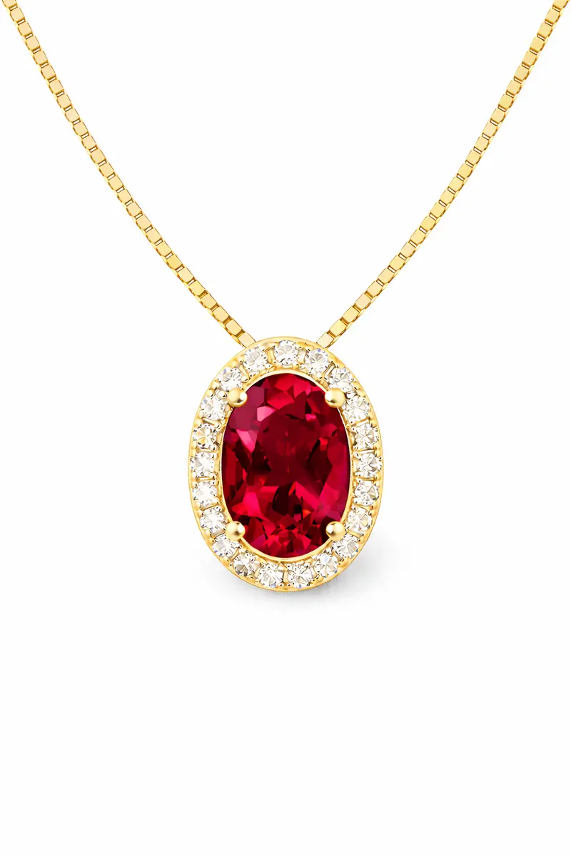 VerOna Robijn Ovaal Ketting