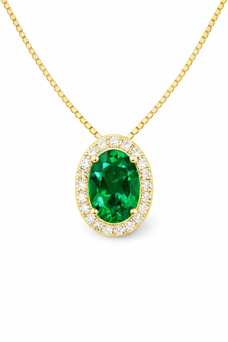 VerOna Smaragd Ovaal Ketting