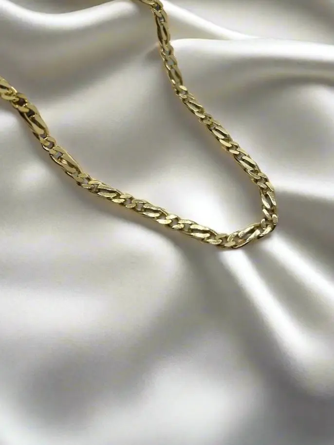 vintage gouden collier 14K gourmette plat 45cm 22gr