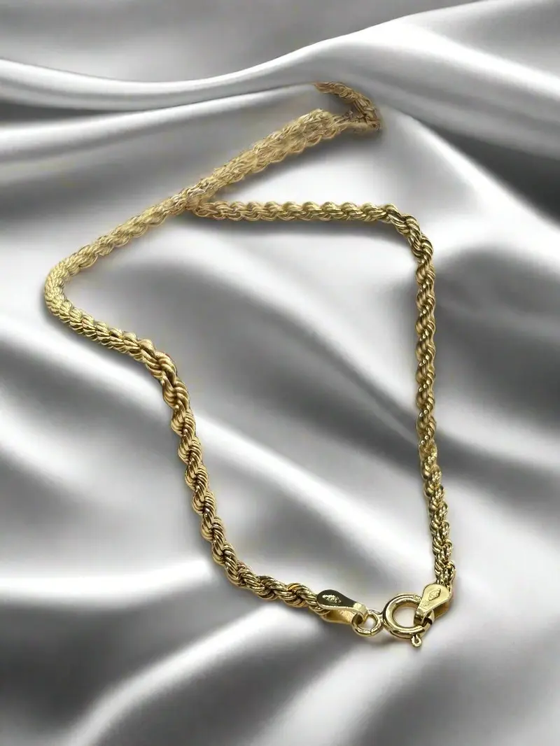 vintage gouden collier 14K koord 46cm 3.8gr