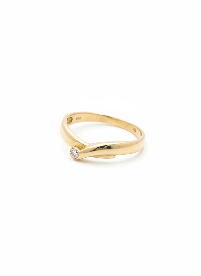 vintage gouden ring 14k diamant 1.7 gr